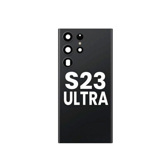 Cristal trasero con lente de cámara y adhesivo para Galaxy S23 Ultra (PHANTOM BLACK)