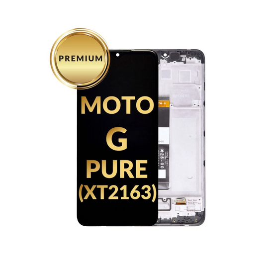 Conjunto de pantalla LCD con marco para Motorola G Pure (XT2163/2021) (NEGRO) (Premium/reacondicionado)