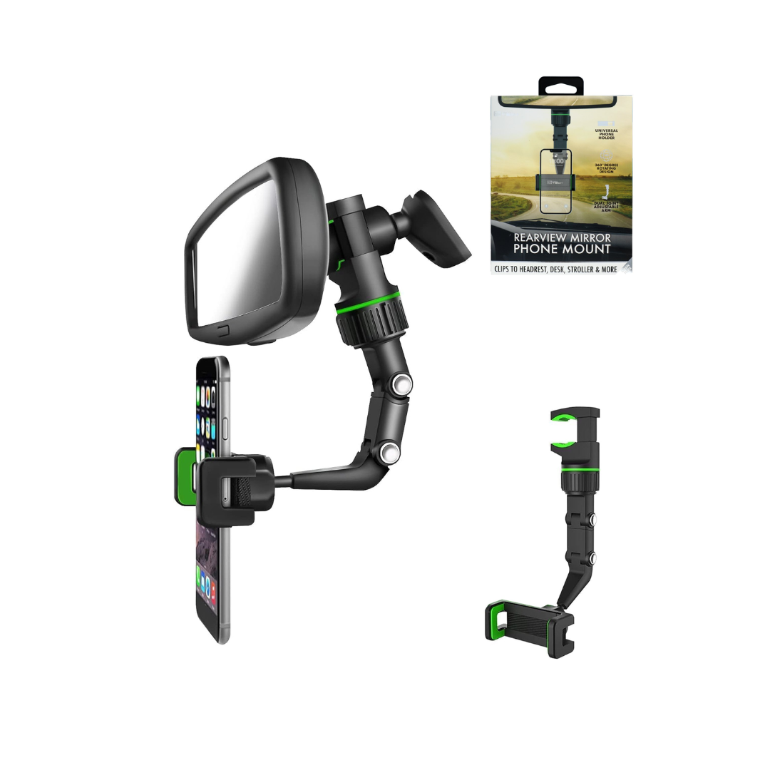 Soporte de teléfono versátil para espejo retrovisor