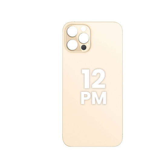 Cristal trasero con orificio para cámara más grande para iPhone 12 Pro Max (SIN LOGO) (DORADO)