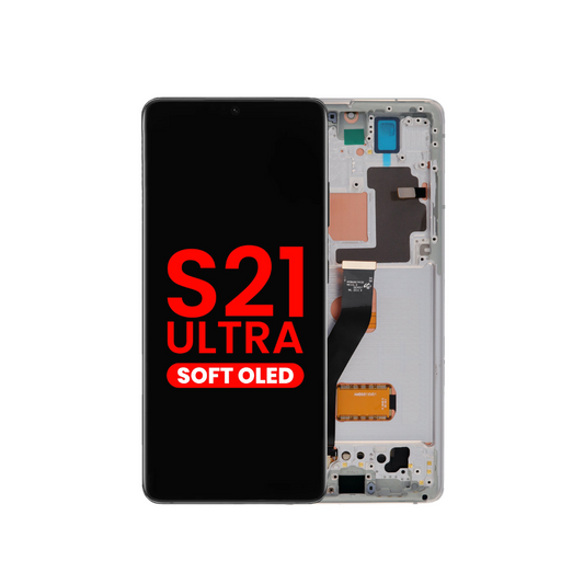 OLED Assembly with Frame for Galaxy S21 Ultra 5G (G998) (PHANTOM SILVER) (Aftermarket OLED)