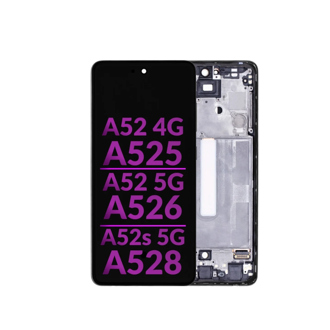 LCD Assembly with Frame for Galaxy A52 4G (A525 / 2021) / A52 5G (A526 / 2021) / A52s 5G (A528 / 2021) (BLACK) (Without Fingerprint Sensor) (Aftermarket Incell)