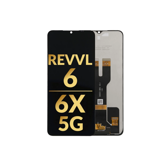 Conjunto de pantalla LCD para T-Mobile Revvl 6 / Revvl 6X 5G / Cricket Icon 4 (NEGRO) (Premium)