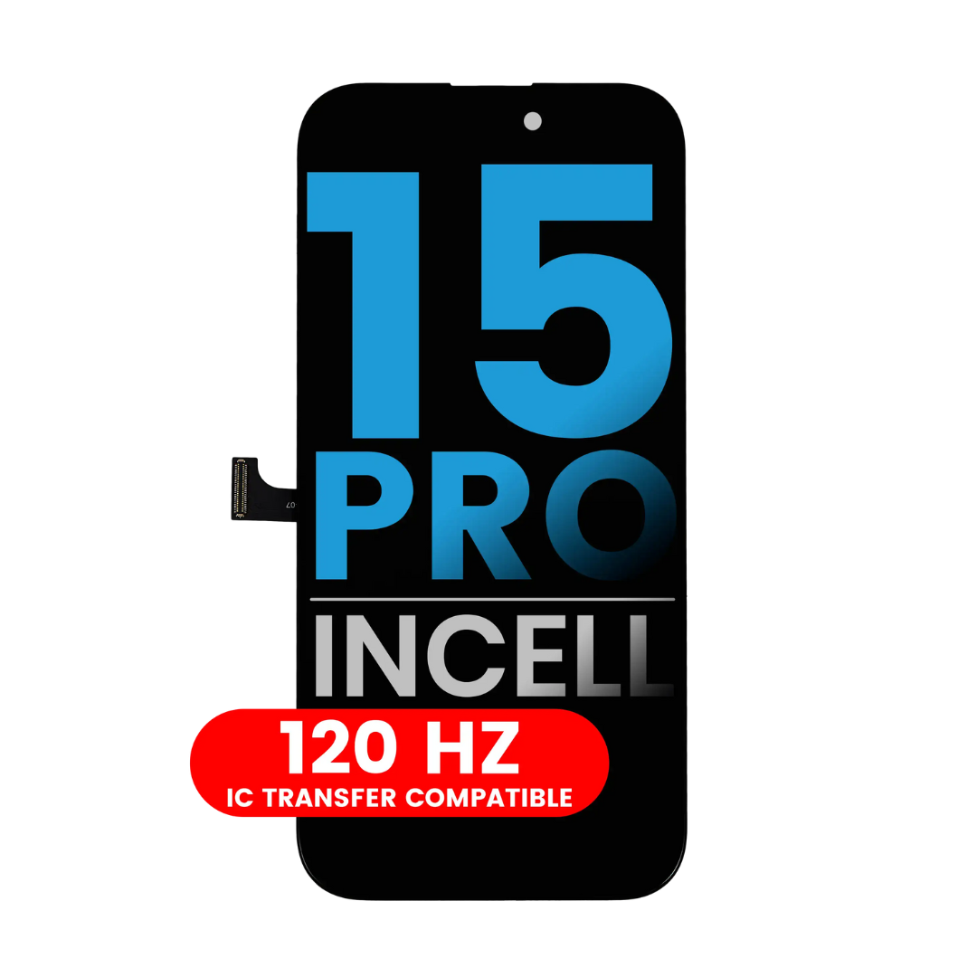 Pantalla LCD compatible con iPhone 15 Pro (Repuesto: AQ7/Incell) (120 Hz)