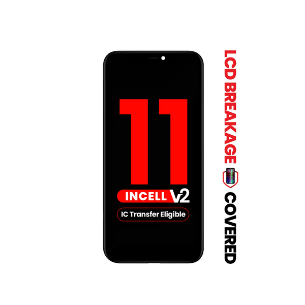 Ensamblaje de LCD con placa de acero para iPhone 11 (Incell de repuesto / QV7 / Versión 2) (Apto para transferencia IC) (Exclusivo para rotura de LCD)