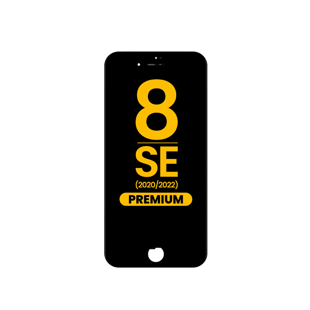Ensamblaje de pantalla LCD con placa de acero para iPhone 8/SE (2020/2022) (Negro) (Premium/LG)