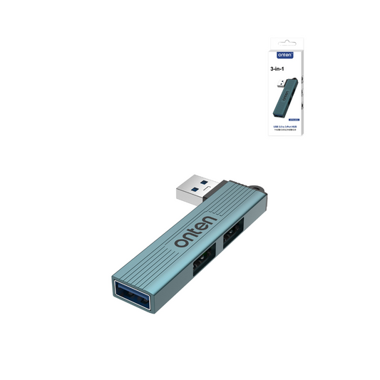 Expansor USB 3 en 1 Onten (2x USB 2.0 + 1x USB 3.0)