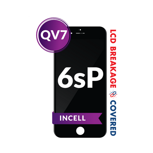 Ensamblaje de pantalla LCD con placa de acero para iPhone 6S Plus (negro) (Incell de repuesto/QV7)