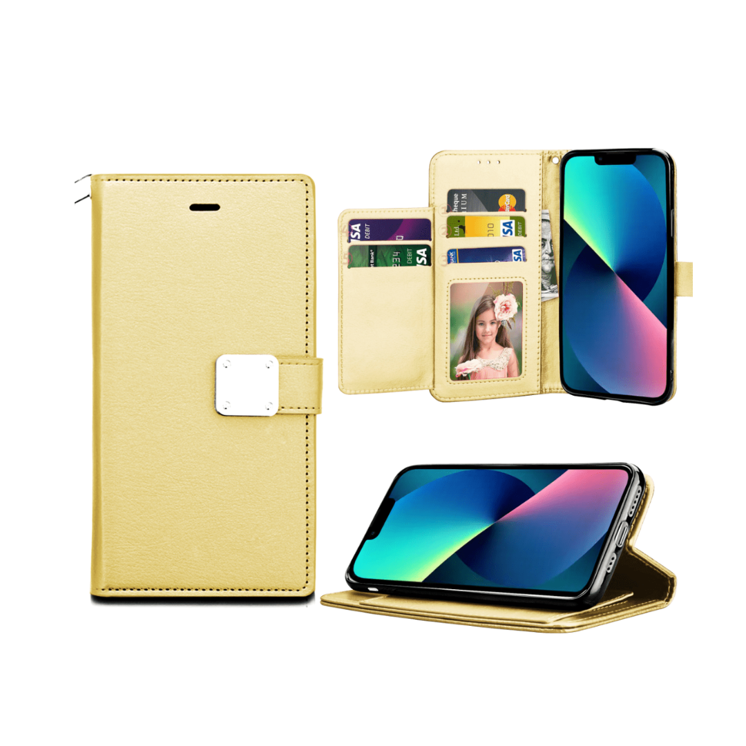 Elegant Leather Wallet Case - GOLD for iPhone 8P / 7P / 6SP / 6P