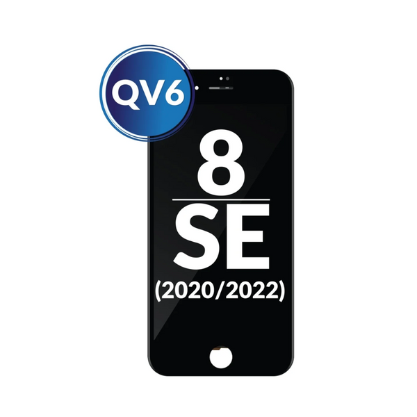Ensamblaje de pantalla LCD con placa de acero para iPhone 8/SE (2020/2022) (negro) (reemplazo/QV6)