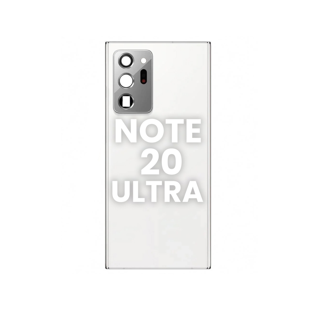 Back Glass with Camera Lens and Adhesive for Galaxy Note 20 Ultra (MYSTIC WHITE)