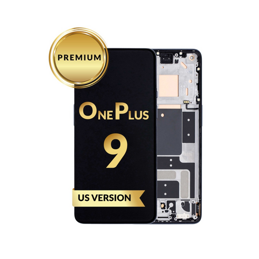 Conjunto de pantalla OLED con marco para OnePlus 9 (NEGRO) (versión estadounidense) (Premium)