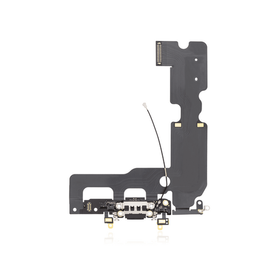 Cable flexible de puerto de carga compatible con iPhone 7 Plus (Premium) (Negro azabache/mate)