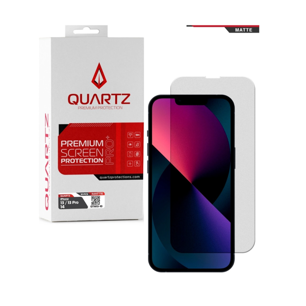 QUARTZ Matte Tempered Glass for iPhone 13 / 13 Pro / 14 / 16e / 17e