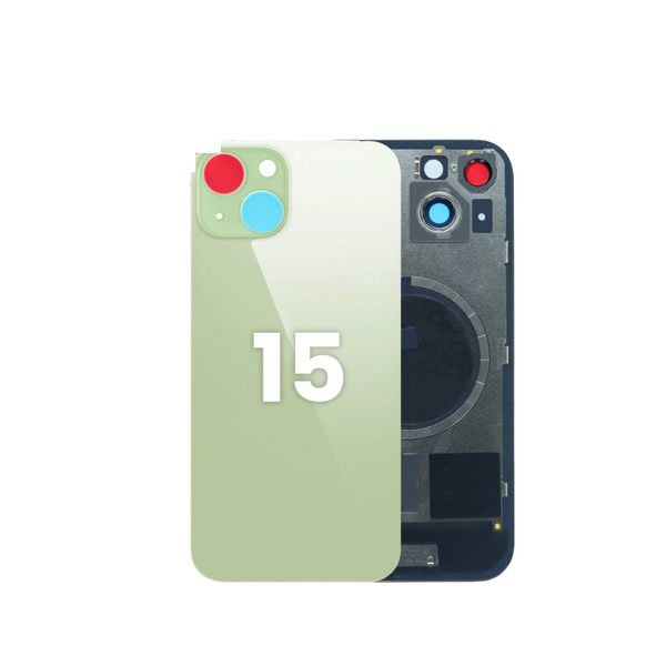Cristal trasero del iPhone 15 (VERDE) (SIN LOGOTIPO)
