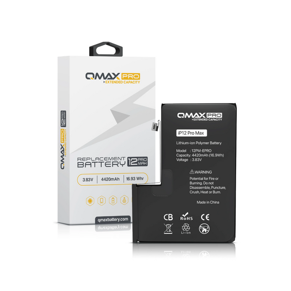 Batería de repuesto de capacidad extendida QMAX Pro para iPhone 12 Pro Max (4420 mAh)