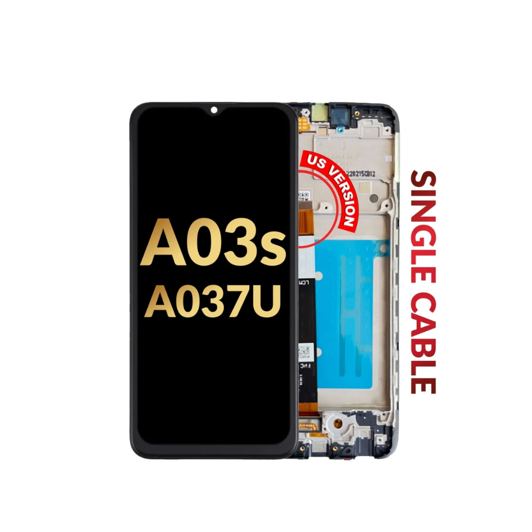 Conjunto de pantalla LCD con marco (versión estadounidense) para Galaxy A03s (A037U/2021) (Premium)