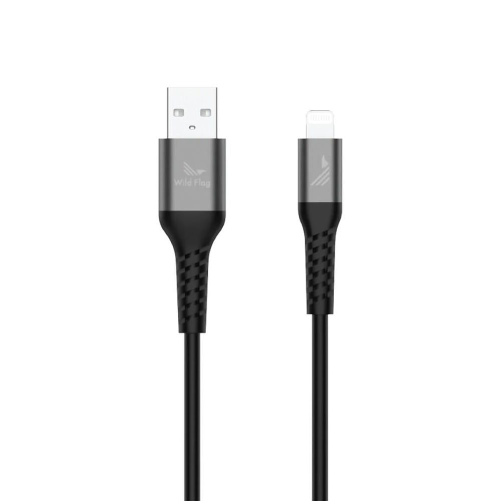 Cable MFI USB A-Lightning TPE de bandera salvaje (6 pies) (NEGRO)