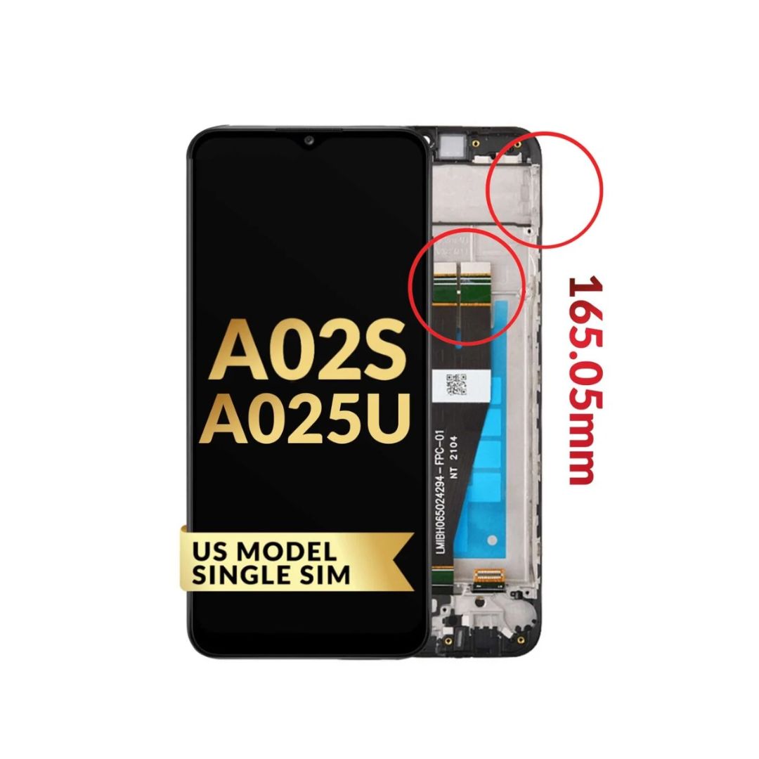 Samsung Galaxy A02s (A025U / 2020) LCD Assembly with Frame (US Version / Single Sim) (Premium)