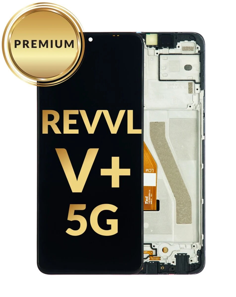 T-Mobile Revvl V+ 5G LCD Assembly w/ Frame (BLACK) (Premium/Refurbished)