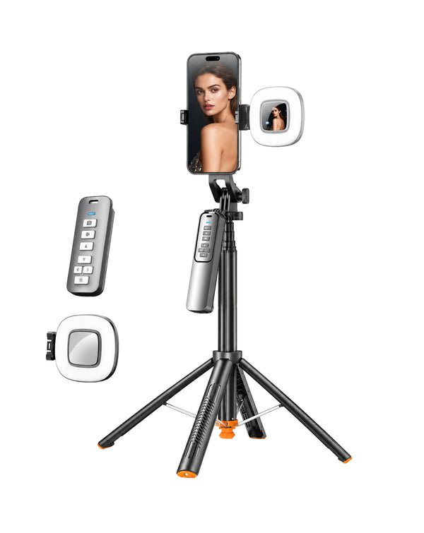 Auto Pop-Up 360° Rotating Selfie Stick Tripod (Black) (Only Ground Shipping)
